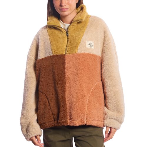 BUZO RIP CURL CREW 1/2 ZIP BLOCK PARTY MUJER