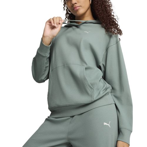 BUZO PUMA ESS ELEVATED RIB HOODIE MUJER